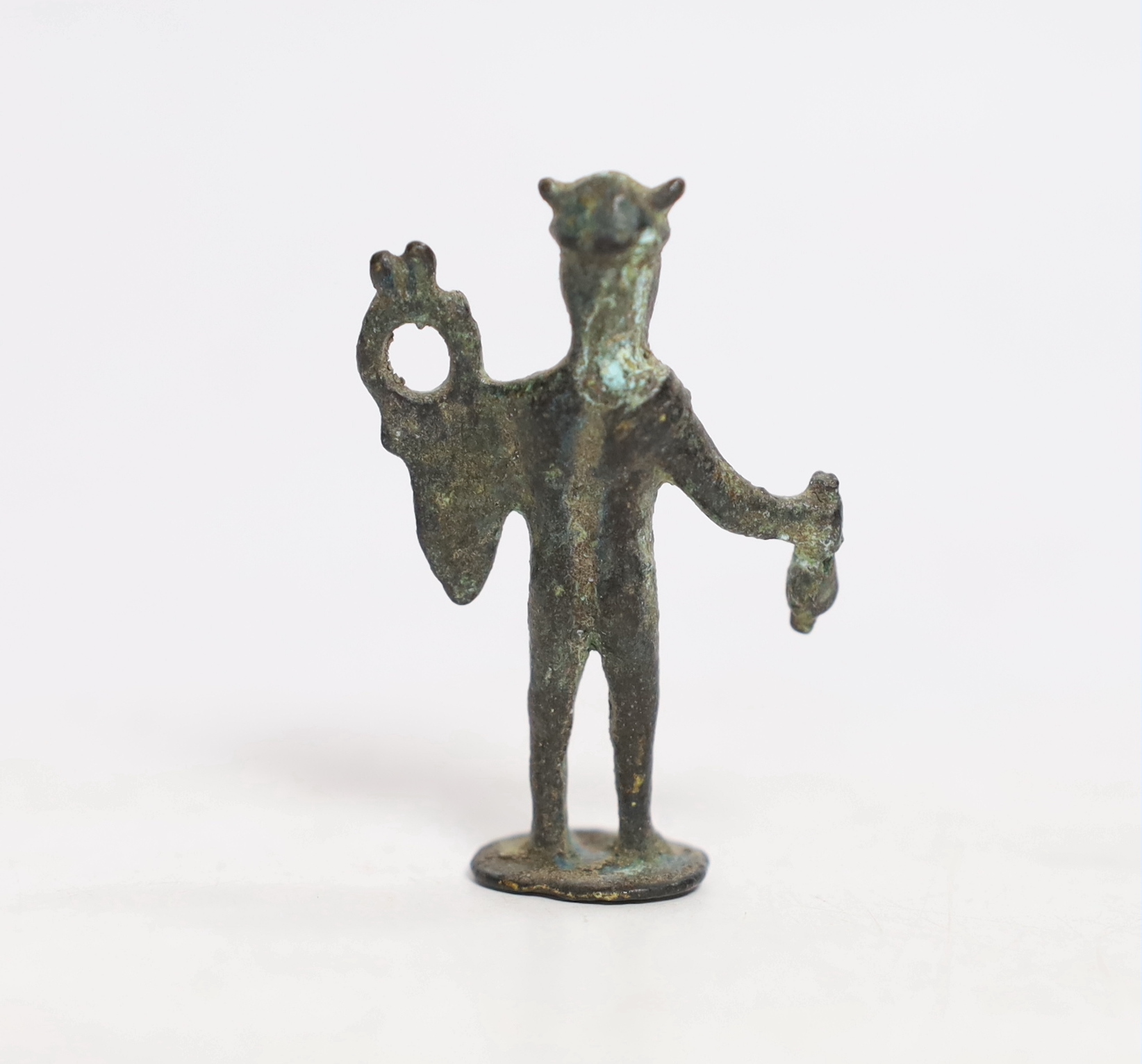 A small Roman bronze figurine of Mercury, 4.5cm